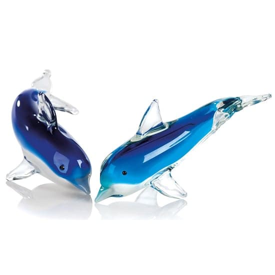 Newark Glass Dolphin Sculpture In Blue_2