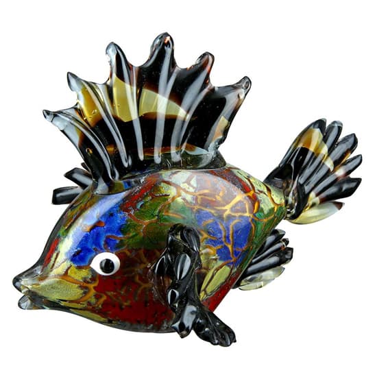 Newark Glass Fish Little Mondo Sculpture In Multicolour_3