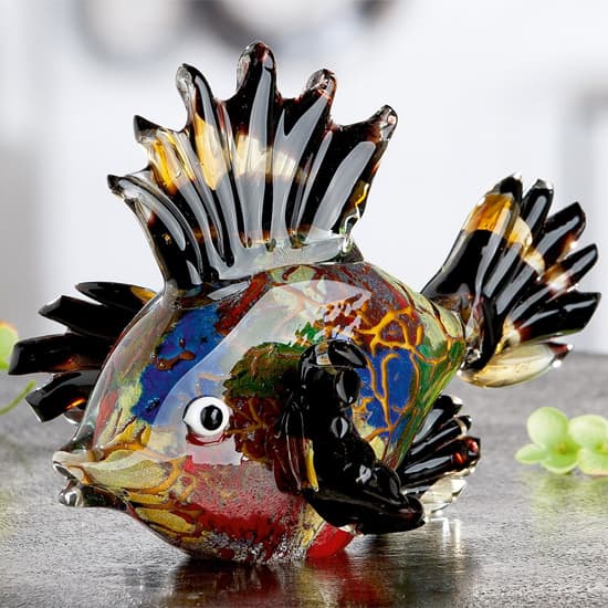 Newark Glass Fish Little Mondo Sculpture In Multicolour_1