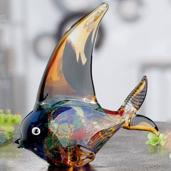 Newark Glass Fish Mondo Sculpture In Multicolour_1
