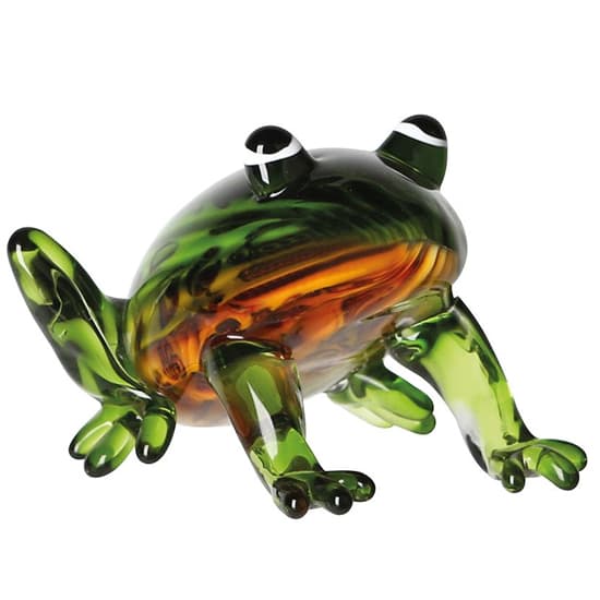 Newark Glass Frog Sculpture In Green_3
