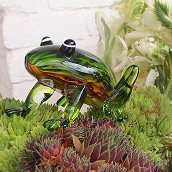 Newark Glass Frog Sculpture In Green_1