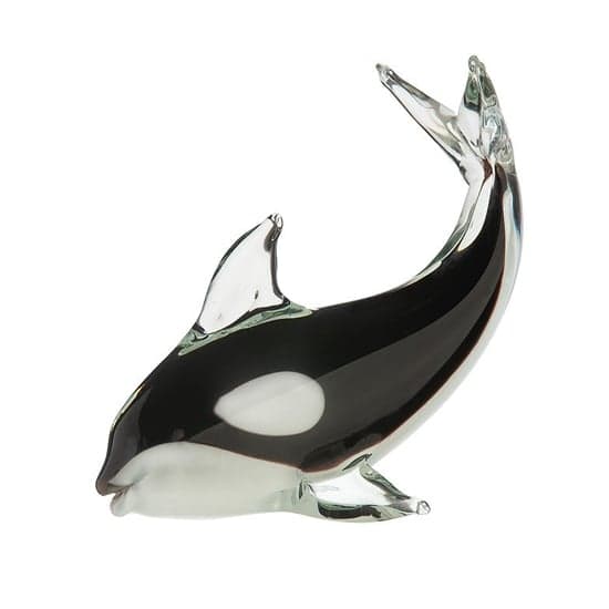 Newark Glass Killer Whale Sculpture In Black_2