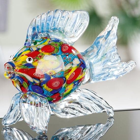 Newark Glass Sea Fish Sculpture In Multicolour_1
