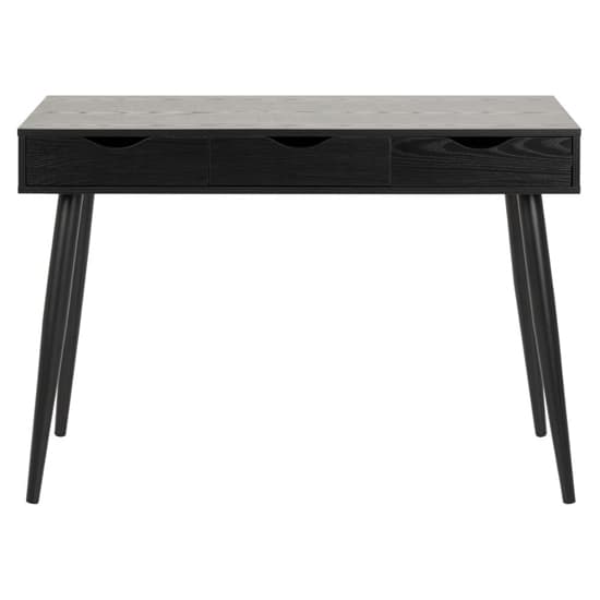 Newark Wooden Laptop Desk With 3 Drawers In Ash Black_3