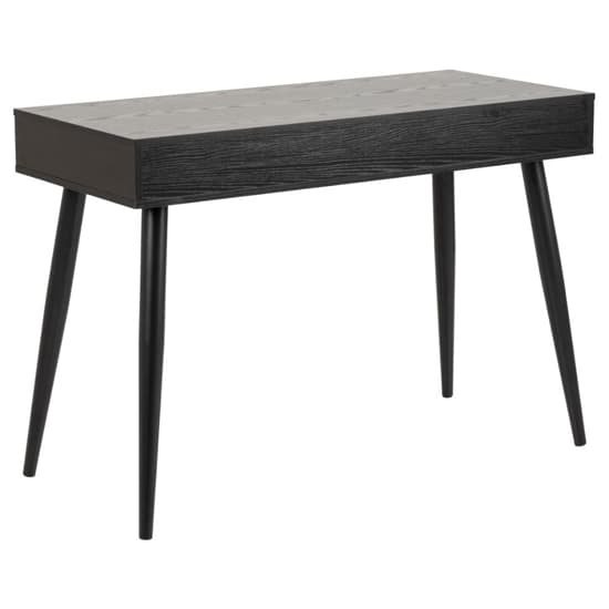 Newark Wooden Laptop Desk With 3 Drawers In Ash Black_4