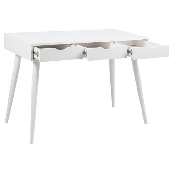 Newark Wooden Laptop Desk With 3 Drawers In White_2