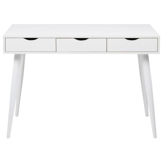 Newark Wooden Laptop Desk With 3 Drawers In White_3