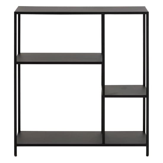 Newberry Metal Bookcase With 3 Shelves In Matt Black_2