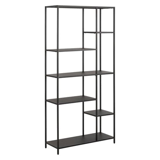 Newberry Metal Bookcase With 6 Shelves In Matt Black_2