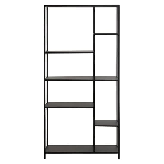 Newberry Metal Bookcase With 6 Shelves In Matt Black_3