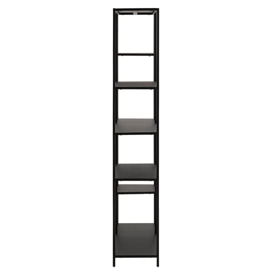 Newberry Metal Bookcase With 6 Shelves In Matt Black_4
