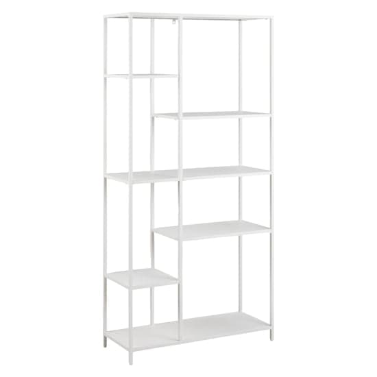 Newberry Metal Bookcase With 6 Shelves In White_2
