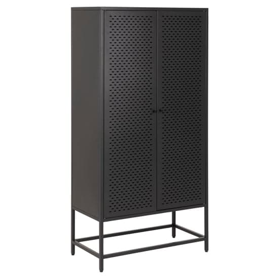 Newberry Metal Storage Cabinet With 2 Doors In Matt Black_2
