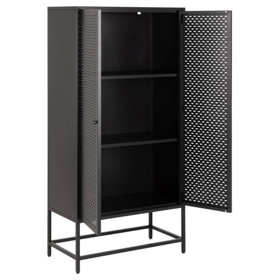 Newberry Metal Storage Cabinet With 2 Doors In Matt Black_3