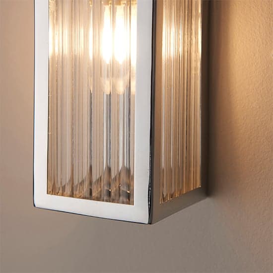 Newham Small Wall Light In Chrome With Ribbed Glass Diffuser_2
