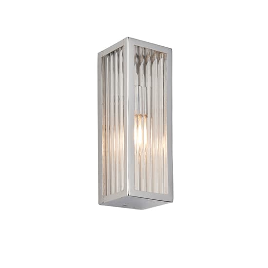 Newham Small Wall Light In Chrome With Ribbed Glass Diffuser_4