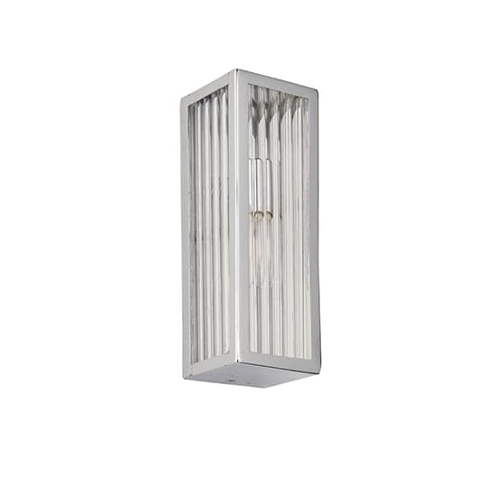 Newham Small Wall Light In Chrome With Ribbed Glass Diffuser_5