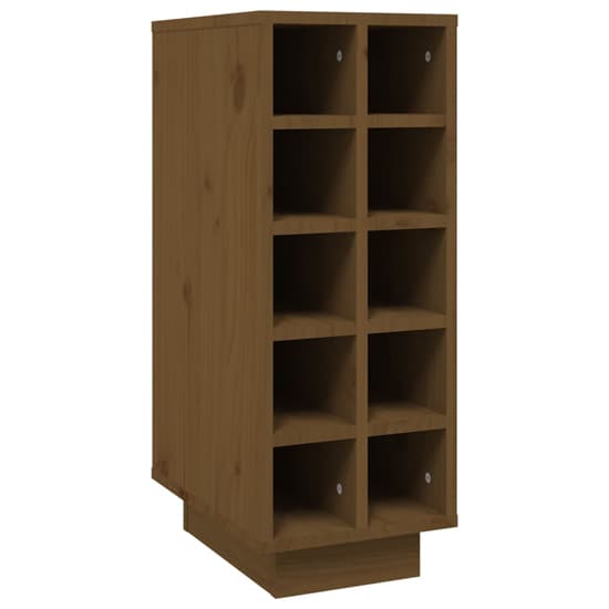 Newkirk Pine Wood Wine Rack With 10 Shelves In Honey Brown_3