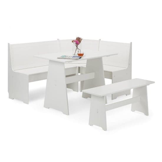 Nadira Corner White Wooden Dining Table With Storage Bench_3