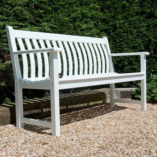 Newry Outdoor Broadfield 5ft Wooden Seating Bench In White_1