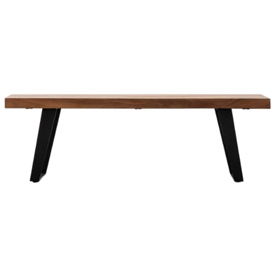 Newtown Large Wooden Dining Bench With Metal Legs In Natural_2