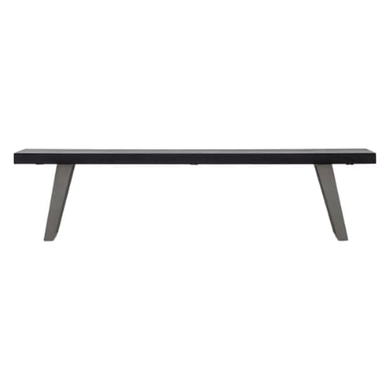 Newtown Small Wooden Dining Bench With Metal Legs In Black_2