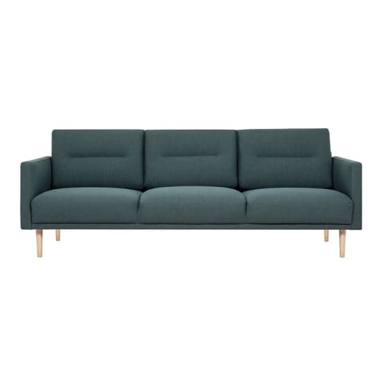 Nexa Fabric 3 Seater Sofa In Dark Green With Oak Legs_2