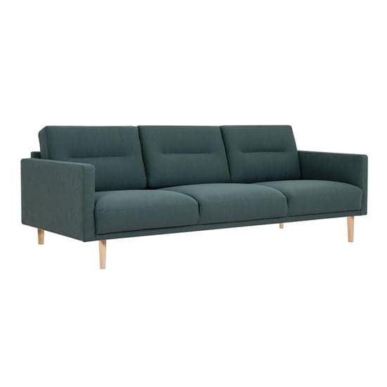 Nexa Fabric 3 Seater Sofa In Dark Green With Oak Legs_1