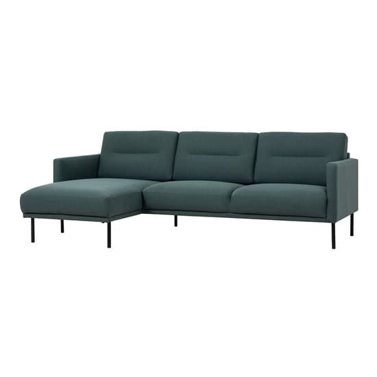 Nexa Fabric Left Handed Corner  Sofa In Dark Green And Black Leg_2