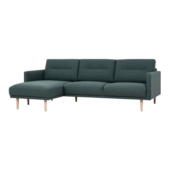 Nexa Fabric Left Handed Corner Sofa In Dark Green With Oak Legs_2