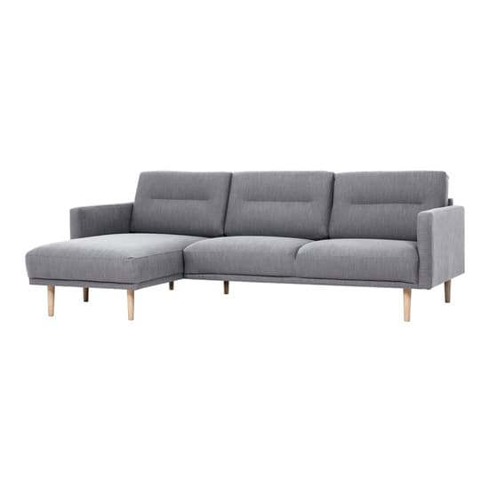 Nexa Fabric Left Handed Corner Sofa In Soul Grey With Oak Legs_2