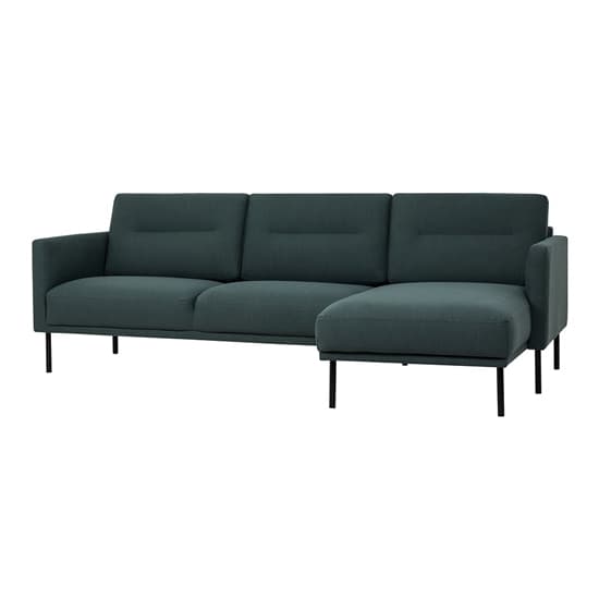 Nexa Fabric Right Handed Corner Sofa In Dark Green And Black Leg_2