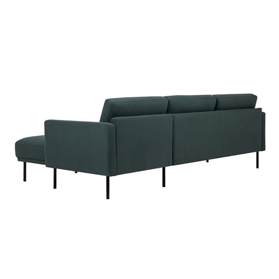 Nexa Fabric Right Handed Corner Sofa In Dark Green And Black Leg_3