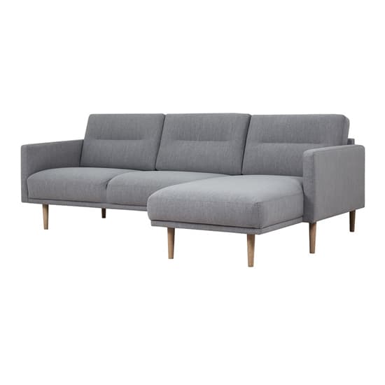 Nexa Fabric Right Handed Corner Sofa In Soul Grey With Oak Legs_2