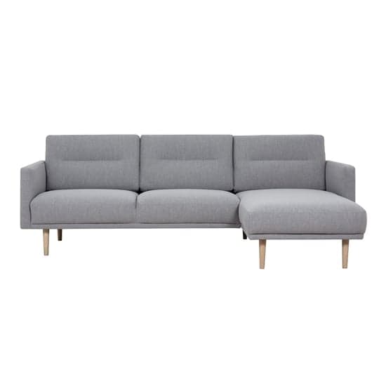 Nexa Fabric Right Handed Corner Sofa In Soul Grey With Oak Legs