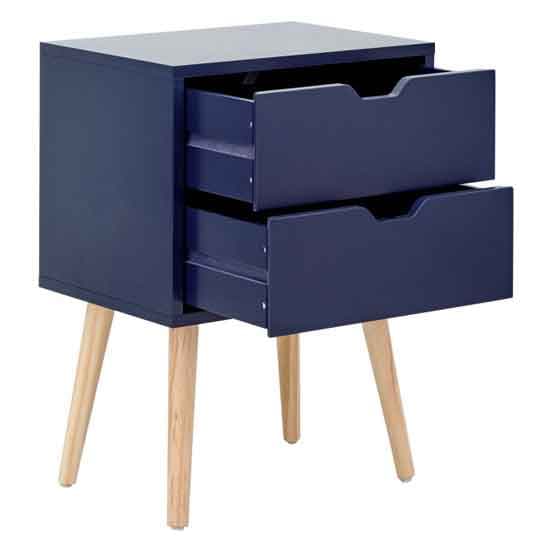Norwich Wooden 2 Drawers Bedside Cabinet In Blue_4