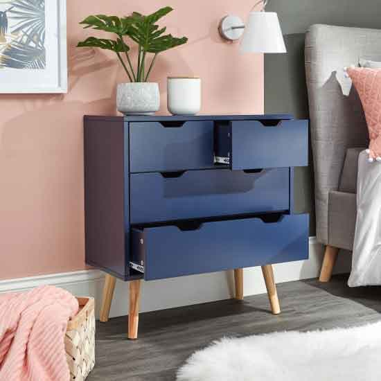 Norwich Wooden Chest Of 4 Drawers In Nightshadow Blue_2