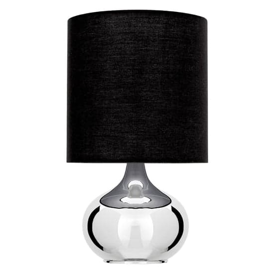Nikowi Black Fabric Shade Table Lamp With Chrome Metal Base_2