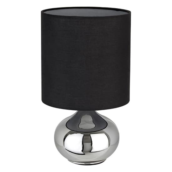 Nikowi Black Fabric Shade Table Lamp With Chrome Metal Base_3