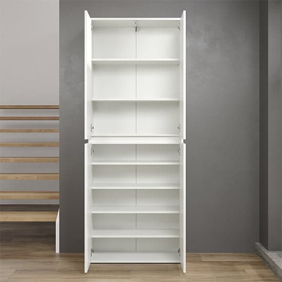 Nitra Wooden Hallway Storage Cabinet With 4 Doors In White_3