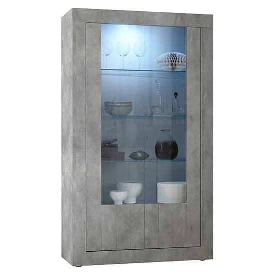Nitro Display Cabinet In Concrete Effect With 2 Doors And LED_2