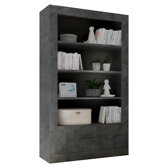 Nitro Wooden Bookcase With 2 Doors 3 Shelves In Oxide_2