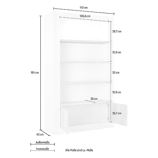 Nitro Wooden Bookcase With 2 Doors 3 Shelves In Oxide_3