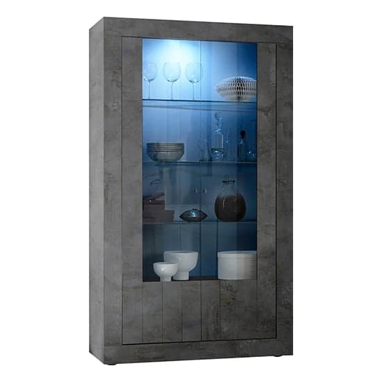 Nitro Wooden Display Cabinet In Oxide With 2 Doors And LED_2