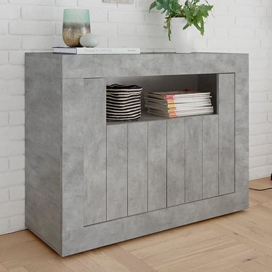 Nitro Wooden Sideboard With 2 Doors In Concrete Effect_1
