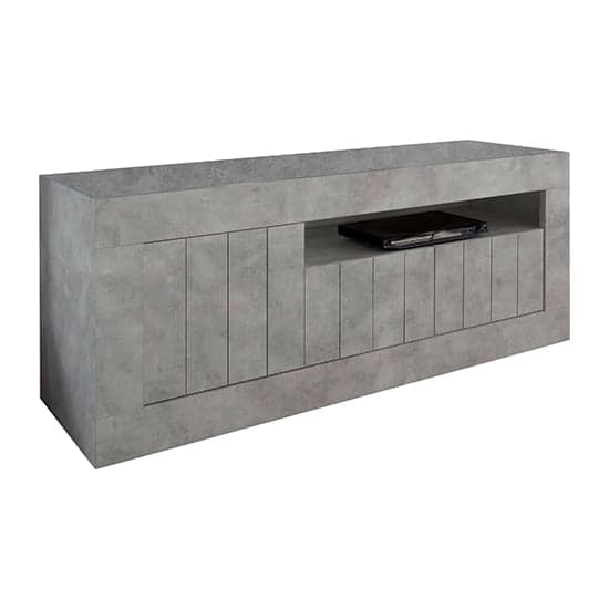 Nitro Wooden TV Stand With 3 Doors In Concrete Effect_2