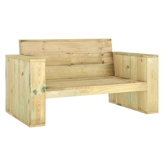 Nitya 139cm Wooden Garden Seating Bench In Green Impregnated_2