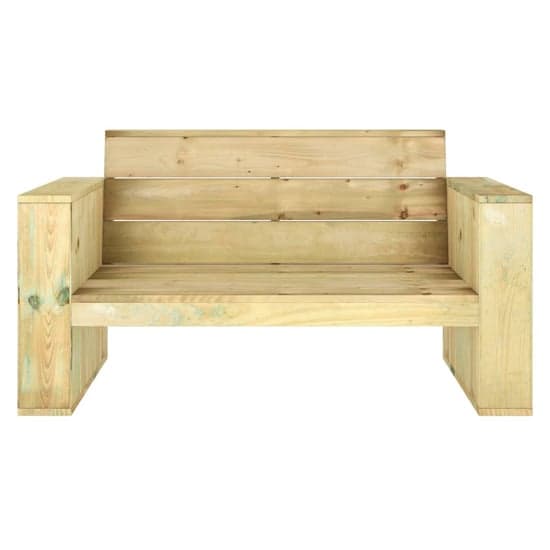 Nitya 139cm Wooden Garden Seating Bench In Green Impregnated_3