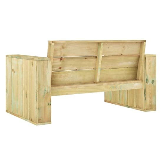 Nitya 139cm Wooden Garden Seating Bench In Green Impregnated_5